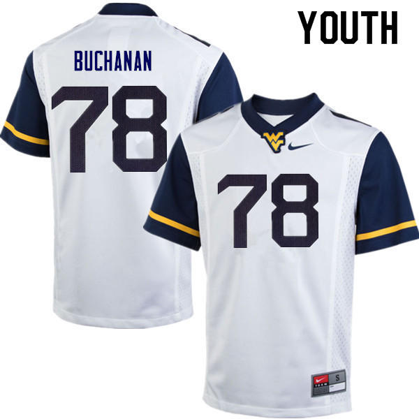 NCAA Youth Daniel Buchanan West Virginia Mountaineers White #78 Nike Stitched Football College Authentic Jersey BR23X03CL